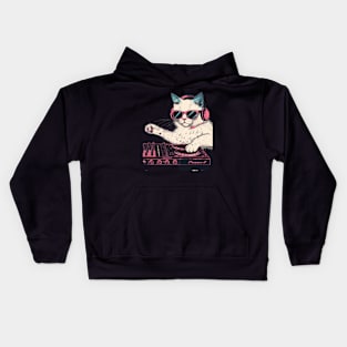 Cat DJ Flowing Kids Hoodie